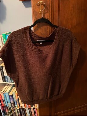 Fever Brown Knit Crewneck Sweater Vest